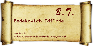 Bedekovich Tünde névjegykártya